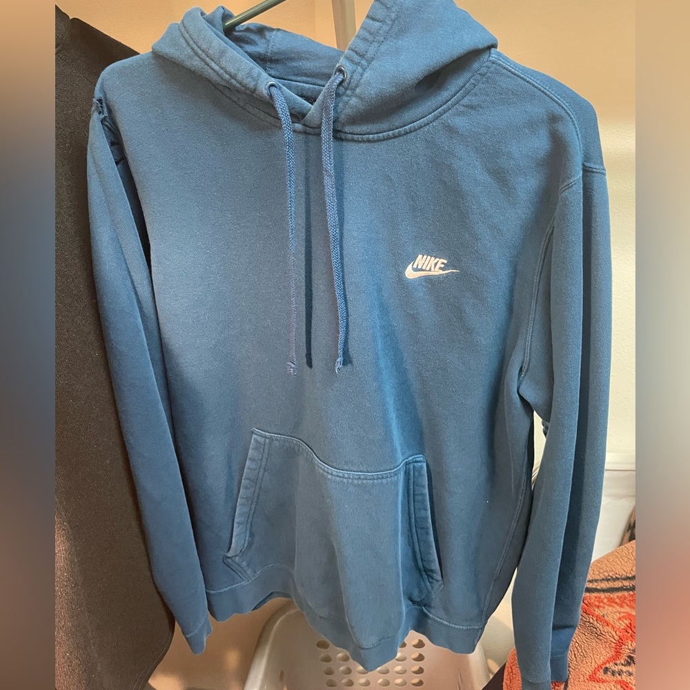 VINTAGE NIKE HOODIE MENS LARGE BLUE